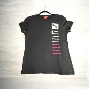 Puma Shirt T-Shirt Black White Pink Large